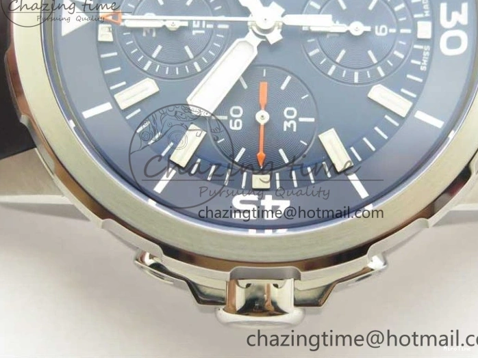 MIROTIME 0111 Aquatimer Chrono IW376803 V6F 1:1 Best Edition Blue Dial on Ruber Strap A Neat 7083